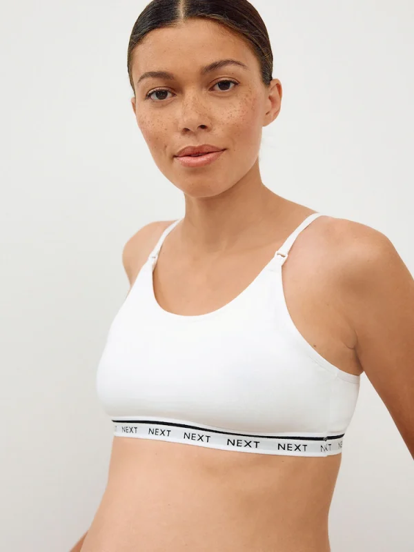 Pink/White Maternity Nursing Crop Ultimate Comfort Tops 2 Pack