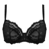 Pour Moi Black Non Padded Underwired Fleur Balconette Bra