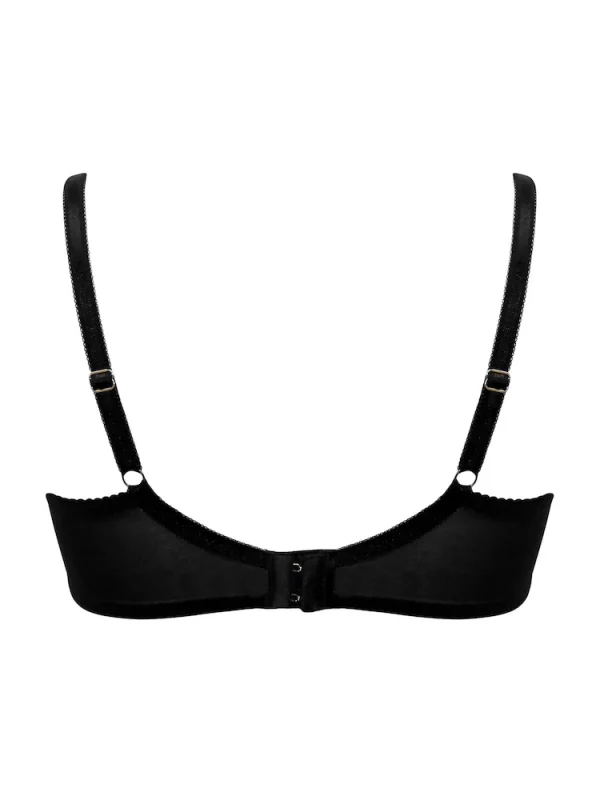 Pour Moi Black Non Padded Underwired Fleur Balconette Bra