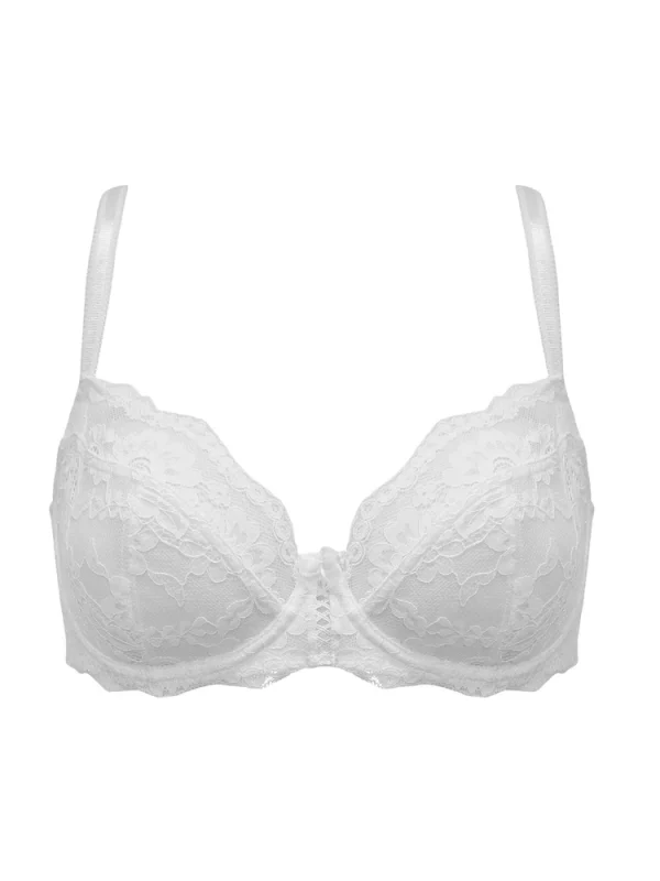 Pour Moi White Non Padded Underwired Fleur Balconette Bra