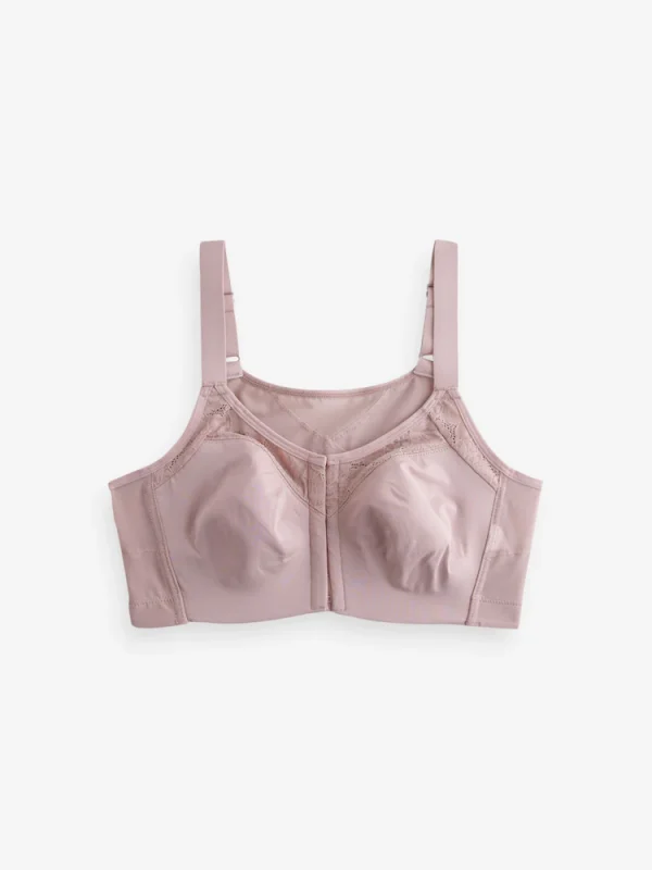 Pink Total Support Front Fastening Back Smooth & Support Bra