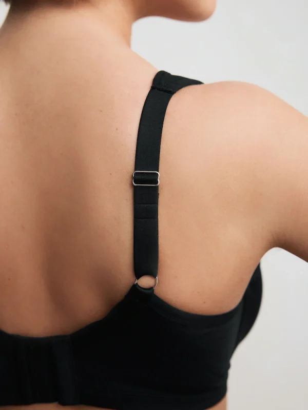 Black DD+ Supersoft Comfort Padded Strap Minimising Full Cup Bras