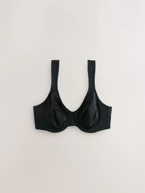 Black DD+ Supersoft Comfort Padded Strap Minimising Full Cup Bras