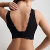 Black Non Pad Non Wire Total Support Lace Bras