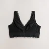Black Non Pad Non Wire Total Support Lace Bras