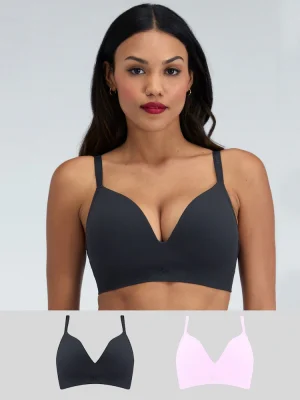 G50067s Boux Avenue Black Push Up Seamfree Bralettes 2 Pack