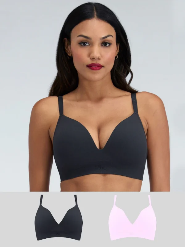 G50067s Boux Avenue Black Push Up Seamfree Bralettes 2 Pack
