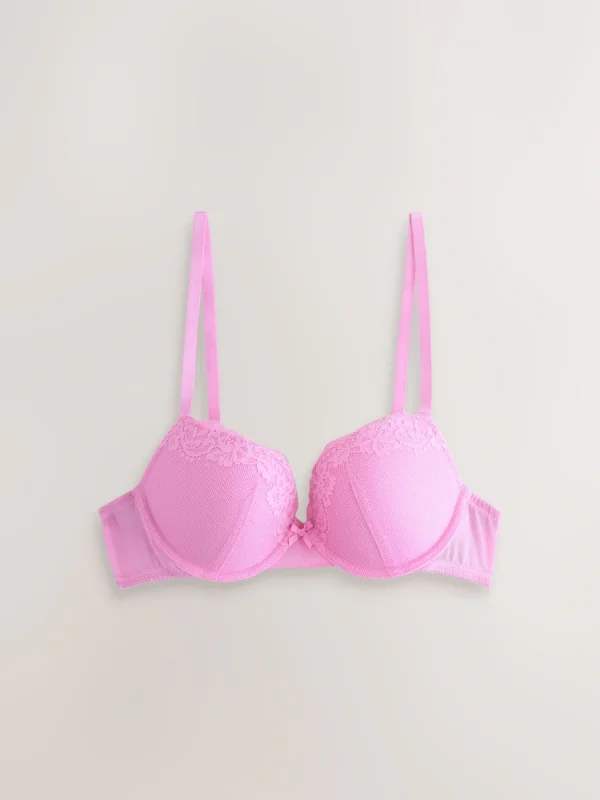 Pink A-DD Push Up Padded Balcony Bras