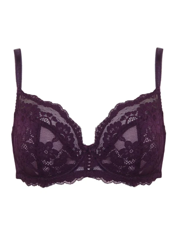Pour Moi Dark Purple Non Padded Underwired Fleur Balconette Bra