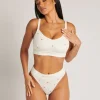 H89756s Boux Avenue White Nursing Heart Embroidered Seamfree Rib Bralette