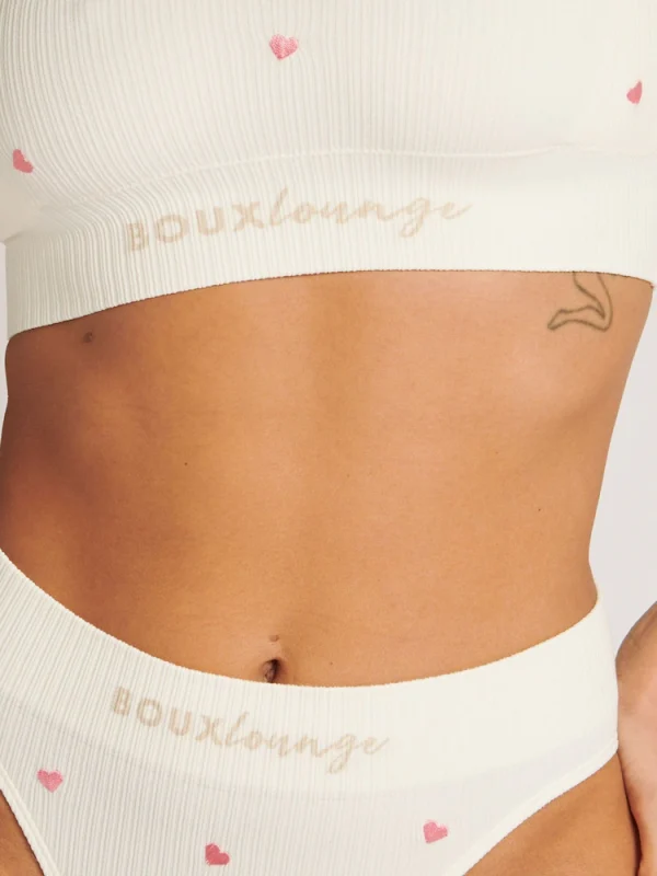 H89756s5 Boux Avenue White Nursing Heart Embroidered Seamfree Rib Bralette