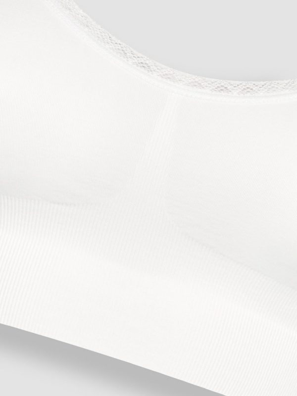 Emma-Jane White Lace Trim Seamless Maternity & Nursing Bra