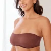 Chocolate Brown DD+ Non Pad Minimise Strapless Bandeau Bra