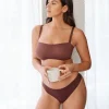 Chocolate Brown DD+ Non Pad Minimise Strapless Bandeau Bra