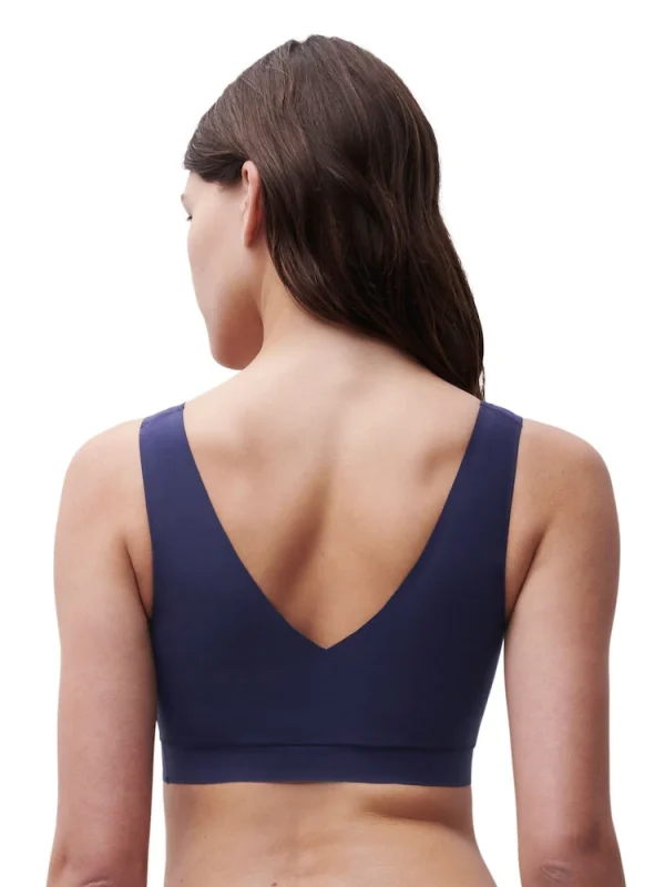 Chantelle Blue Soft Stretch Seamless V-Neck Padded Crop Top