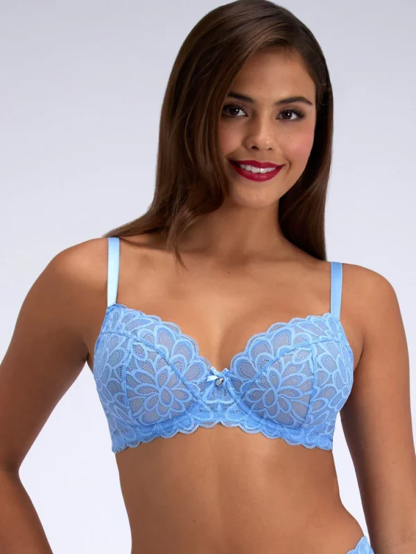 Boux Avenue Cornflower Blue Eden Lace Balconette Bra
