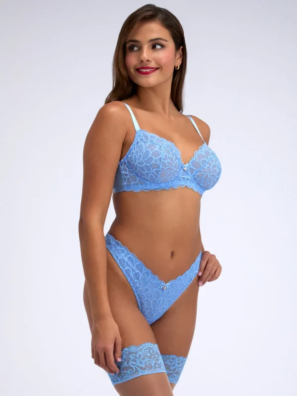 Boux Avenue Cornflower Blue Eden Lace Balconette Bra