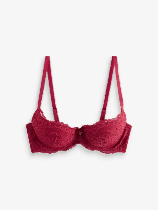 Boux Avenue Bright Red Billie Lace Balconette Bra