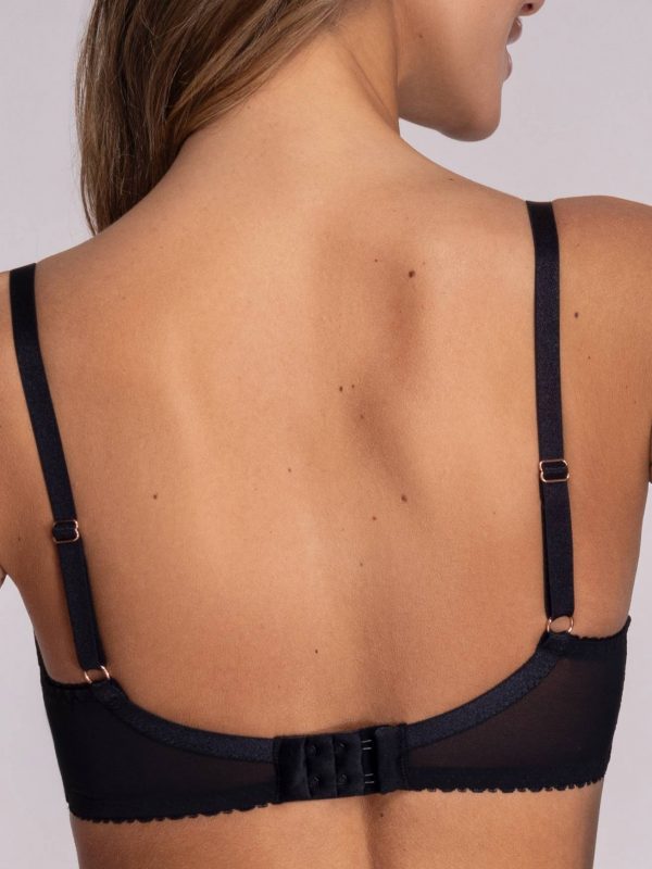 Soft lightweight tulle and lace bra in beige and black Ava 1396 Crystal