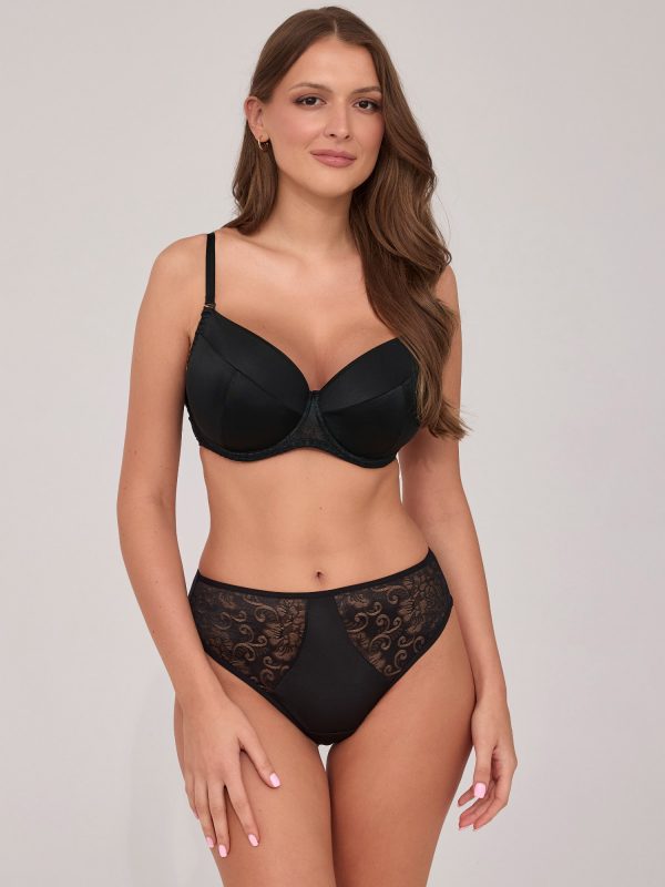 Black brazilian panties with lace Ava 2211/B Black