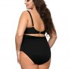 Ava SF 13/8 Black High Waist Draped Bikini Bottom / Swimsuit