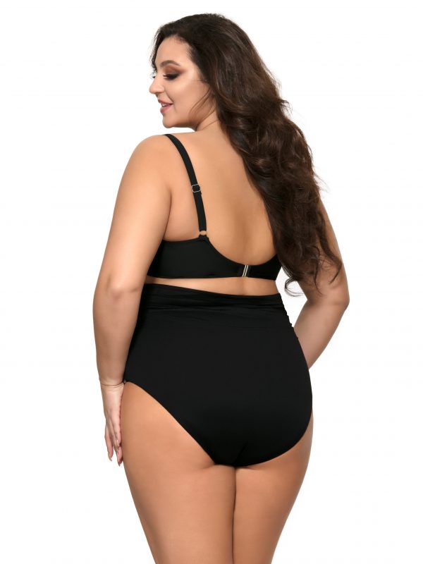 Ava SF 13/8 Black High Waist Draped Bikini Bottom / Swimsuit
