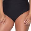 Ava SF 13/8 Black High Waist Draped Bikini Bottom / Swimsuit