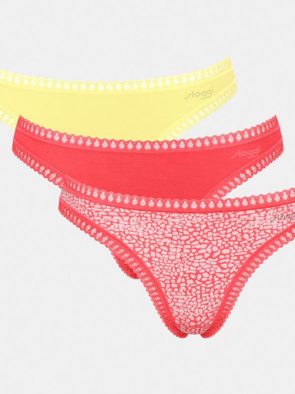 Sloggi Go Crush String C3P V015 Bright Cotton Thong Panties Set