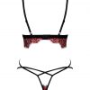 Women's sexy red lace set: top and thong panties Obsessive Redessia