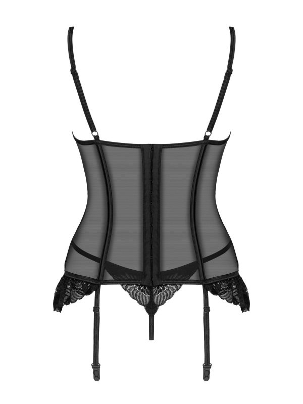 serena-love-gorset-i-stringi--125778 Charming women's set: elastic corset with lace top and thong panties Obsessive Serena Love